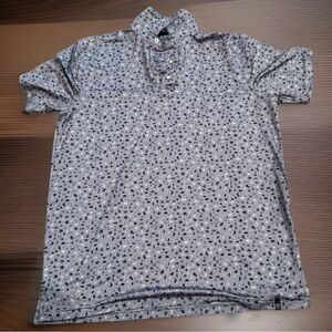 Rafter C Men's Pearl Snap Drifit Mens  Polo Shirt Horseshoe Print Size Small